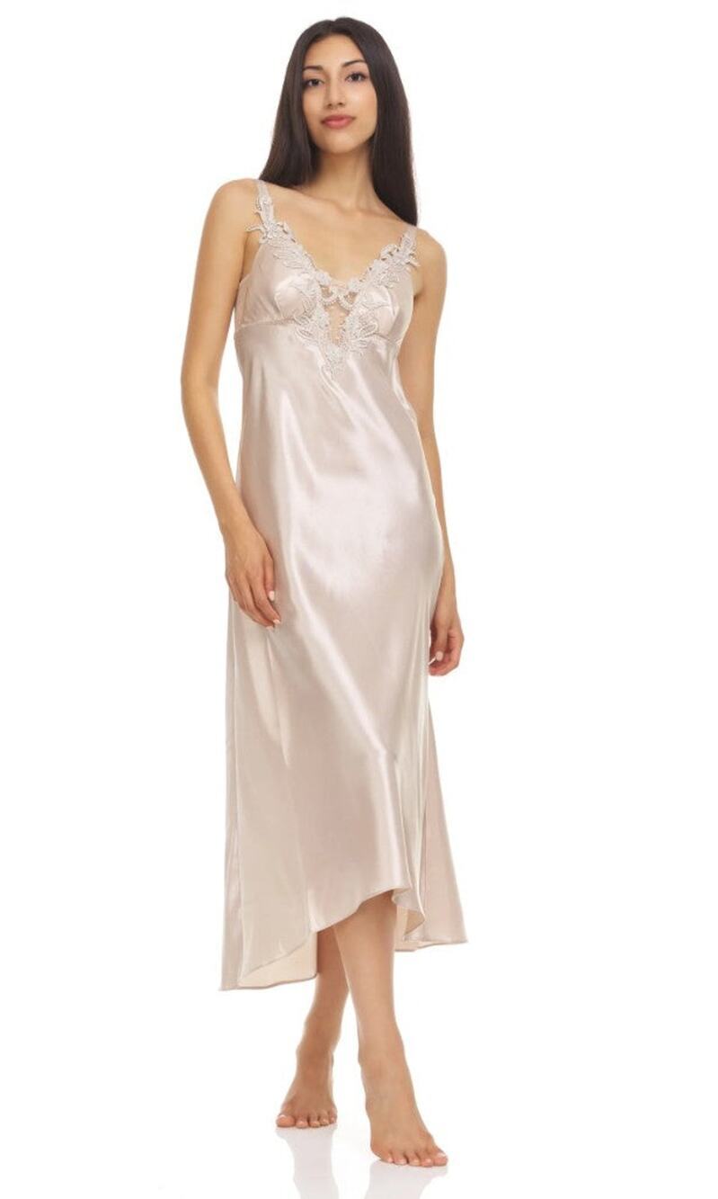 FLORA by Flora Nikrooz Women's Stella gown almond slip dress, size M